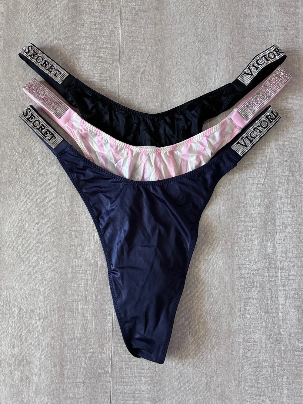 Victoria’s Secret Shine Strap Thong Panty Bundle XL